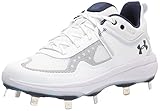 Under Armour Women's Glyde MT Softball Shoe, White (104)/White, 7.5