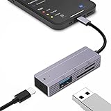 sunshot SD TF Kartenleser Hub, 4-in-1 USB-Kamera-Adapter mit USB-Buchse, OTG-Kabel, Lade- und Steckkarte, kompatibel mit Phone12/11/Xs/Xr/X & Pad, unterstützt USB-Disk, Maus, Hubs, MIDI (grau)