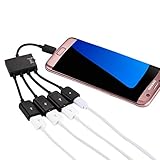 LISUONG BCXP AYDD 18 cm 4 Ports Micro USB OTG Ladungsnabenkabel,für Samsung/Hua-Wei/Xiao-Mi/Meizu/LG/HTC und andere Smartphones (schwarz) (Color : Black)