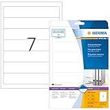 HERMA 8620 Ordnerrücken Etiketten DIN A4 blickdicht, kurz/schmal (192 x 38 mm, 10 Blatt, Papier, matt) selbstklebend, bedruckbar, permanent haftende Ordneretiketten, 70 Rückenschilder, weiß