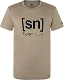 super.natural M Logo Tee Beige, Herren Merino T-Shirt, Größe L - Farbe Seneca Rock - Jet Black