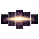 ZHRMGHG Bilder Leinwand Planet, Universum, Weltraum 5 Panel Wand Art Druck Auf Leinwand Ideale Heim Büro Dekoration Vielen Größen Fertig Gerahmt Mit H