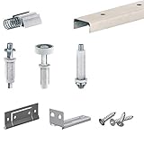 Schiebetürbeschlag FALTSYSTEM SLID'UP 200, Laufschiene 753 mm, für 2 Paneele bis 14 kg, für Falttüren, Schränke, N
