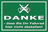 Melis Folienwerkstatt Schild - Fahrrad abstellen - 15x10cm | Bohrlöcher | 3mm Aluverbund – S00050-016-G -20 V