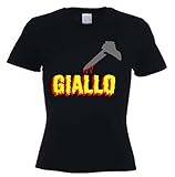 Giallo Italienisches Horror Film Damen T-Shirt Gr. Large, schw