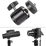 Stativgewinde für Tripod, 1 Pack, 1/4' Zoll Gewinde und 360° Grad Kugelkopf, schwarz, aus Metall, Tripod Adapter mit Montageplatte, Tripod Halterung, Stativ Halterung, Adapterschraube Kamera Zubehö