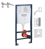 GROHE Rapid SL | Sanitärsysteme - 5-in-1 Set für WC, 1,13 m Bauhöhe | WC-Anlage mit Skate Cosmo-Wandplatte | 38827000