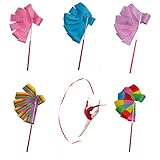 Gymnastic Ribbon 6Pcs Tanzen Streamer Gymnastikbänder Kinder Tanzbänder Rhythmikband Regenbogen Band Gymnastik Bänder Schwungband Wirbelband Regenbogen Gymnastikband Tanzband mit Stab fü