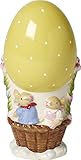 Villeroy und Boch Bunny Family Porzellanfigur 'Ei-Heißluftballon', 14 cm, Porzellan, Weiß/B