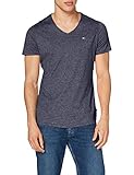 Tommy Jeans Herren TJM Slim Jaspe V Neck T-Shirt, Marineblau (Twilight Navy), XXL