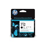 HP 712 Schwarz 80 ml Original Druckerpatrone (3ED71A) mit hoher Kapazität, HP Tinte für DesignJet T650, T630, T250, T230 & Großformatdrucker der Studio-Serie sowie den HP 713 DesignJet Druckkop