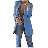 Women’s Suit Jacket Blazer Business Slim Fit Button Elegant Checked With Lapel Collar Cardigan, Casual Jacket Decorative Buttons On The Front Long Sleeve V Neck In British Cardigan Plain Trench C