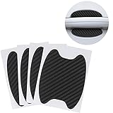 Siqian 4 Stück Universal Auto Türgriff Lackschutzfolie, Kohlefaser Auto Türgriff Film Aufkleber, Selbstklebend Kratzschutz Schutzfolie, Carbon Schutzfolie Griffmulden Schwarz(6,8 x 8,5 cm)