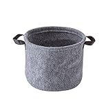 CZFSKCZ Große Klappwäsche- Korb Grauer Filz Lagerkorb mit Griffkorb Schlafzimmer Kleidung Spielzeug Aufbewahrung Eimer Wäsche Organizer Box (Color : Gray, Size : Large)