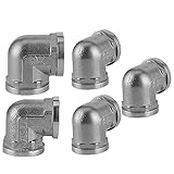 BJH 5Pcs 304 Edelstahl 90-Grad-Winkelstück-Anschluss-Adapter-Fittings für Rohranschluss (Winkel-Innengewinde 3/4)