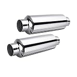 Motorrad Endrohre 2 stücke 63mm 2,5'auto auspuff schalldämpfer resonator edelstahl schalldämpfer spitze schalldämpfer auspuffanlage universal Endschalldämpfer (Farbe : 2pcs)