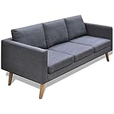 vidaXL Sofa 3-Sitzer Polstersofa Stoffsofa Lounge Couch Holz Design Sitzmöb