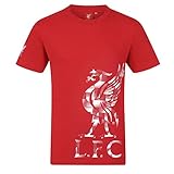 Liverpool FC - Herren T-Shirt mit Printmotiv - Offizielles Merchandise - Rot - Logo am Ärmel - XL