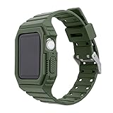 YYAN Case Strap Fit for Apple Uhrenarmband 44mm 40mm 42mm 38mm Sport Silikonkautschuk Armband for iWatch Serie 7 6 2 3 4 5 SE 41mm 45mm (Band Color : Army Green, Band Width : 38mm 40mm 41mm)