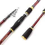 H/A 1,8 m -2.7m roten Köder Angelrute Kohlestab 7-28g Köder Gewicht Spinnrute Angelrute Teleskop-Angelrute tragbare Reise HUANH (Color : Pink, Size : 1.8 M)