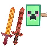 Kreative Kinder Schwert Diamant Schwert Schwert & Schild Schaumstoff Spielzeugset Lava Schwert Waffen Requisiten für das Spiel Super Interessante Spieldekorationen (5 Kombinationen)