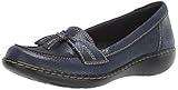 Clarks Women's Ashland Bubble Loafer, Navy Snake Leather, 60 W US