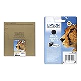 Epson Original T0715 Tinte Gepard, wisch- und wasserfeste (Multipack, 4-farbig) (CYMK) & Original T0711 Tinte Gepard, wisch- und wasserfeste (Singlepack) schw