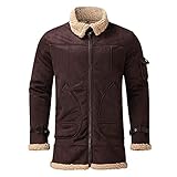 HJHGJ Herren Strickjacke mit Taschen, einfarbig, langärmelig, Reißverschluss, Umlegekragen, aus Veloursleder, Herbst, Winter, Fleece, warm, Übergröße, locker, Baggy, Vintage, Retro, Blusen, wein, 90