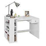 SoBuy® FWT35-W Schreibtisch mit 1 Schublade und 3 Ablagen Tisch Arbeitstisch Computertisch Bürotisch, weiß BHT ca: 101x76x60