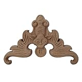 Gaodpz Retro Vintage unlackierter Holzschnitzerei Aufkleber Ecke Holz Antike Dekoration Home Floral Figur Miniatur Antike Wohnkultur (Farbe : 8X8CM)
