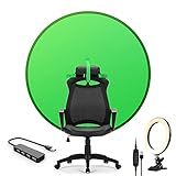 Tragbarer Faltbarer Green Screen Hintergrund Fotografie Kulissen 4.65FT mit Ringlicht und USB-Hub für Stuhl Zoom Gaming Foto V