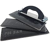 S&R Trockenbau Schleifgitter Set, 30 Gitterleinen Schleifblätter (je 10 x P80, P120, P220), 280 x 93 mm, mit Handschleifer 240 x 80 mm, robustes Siliziumkarbid Korn, ideal für Rigips, Holz, M