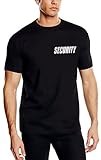 Coole-Fun-T-Shirts Security - T-Shirt - reflektierende, nachleuchtende Folie schwarz Gr.XXXL