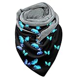 Soupliebe Damen Schal Schwarz Mit Knöpfen Frauen Kuschelig Flauschig Herbst Warm Musselin Tuch Dreieck Tücher Gray Rosa Hijab Kopftuch Unisex XXL H