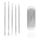 valneo Komedonenquetscher-Kit aus rostfreiem Edelstahl | 5-teiliges Set zum Entfernen von Mitessern für ein reines Hautbild | Blackhead R