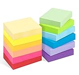 12 Stück Farbige Haftnotizen - 50 x 38mm Sticky Notes, Selbstklebende Haftnotizzettel Klebezettel bunt zettel farbig Notizblöcke für Büro Haus, 1200 Blatt insgesamt, 12 Farb