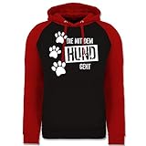 Shirtracer Geschenk für Hundebesitzer - Die mit dem Hund geht - S - Schwarz/Rot - der mit dem Hund geht - JH009 - Baseball H