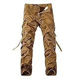 Cargohose Herren Tactical Hose Multi Taschen Casual Freizeithose Arbeitshose Baumwolle Relaxed Fit Military Softshellhose Funktionshose Stretch Outdoorhose Trekking