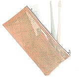 QUUPY 2 x Netz-Reisetasche, tragbare Reise-Kulturbeutel, Make-up-Organisator-Tasche mit Reißverschluss, für Bürobedarf, Kosmetika, Reisezubehör,