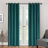 2 Stück Samt Ösen Blackout Einzel Vorhang Blau Teal Samtvorhang Neu Velours140x225CM