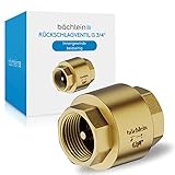 Bächlein Universal Rückschlagventil – Rücklaufventil aus Messing mit beidseitigem G 3/4 Zoll Innengewinde – rostfreier und wasserdichter Rückflussverhinderer für ein sicheres Trinkwassersy