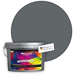 WALLCOVER Colors Wandfarbe grau für Innen 1 L Innenfarbe Moon 6C Matt | Profi Farbe Innenwandfarbe in Premium Qualität | weitere Größen und Farbtö