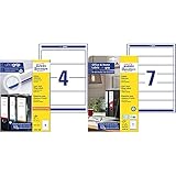 AVERY Zweckform L4761-100 Ordnerrücken Etiketten (400 Rückenschilder mit ultragrip, 61x192mm)100 Blatt, weiß & L4760-10 Ordnerrücken Etiketten (70 Rückenschilder mit ultragrip, 38x192mm)10 Blatt, weiß