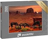 puzzleYOU: Puzzle 2000 Teile „Pferde am John Ford's Point, Monument Valley Tribal Park, Arizona, USA“