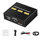 KUYiA HDMI 2.0 Audio Extractor HDMI 2.0 V auf HDMI Video und Audio Splitter Konverter mit 3,5 mm Stereo Audio Out Adapter kompatibel mit HDTV PS4 Slim Xbox Chromecast (schwarz)