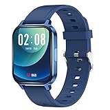 rongxin 2021 Neue Smart Watch IP68.wasserdichte Männer Sport Fitness Tracker Damen Smart Uhr Herz Druck Herzfrequenzüberwachung (Color : Blue)