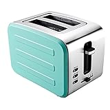 MYJSY Toaster 2 Slice,Home Breakfast Toaster, Wall Edelstahl,Toaster 6 Brotfarbeinstellungen,1,5 Zoll breite Schlitze,herausnehmbare Krümelschublade,für Verschiedene B