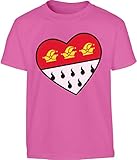 Love Köln Herz Wappen Hofnarr - Karneval Fasching Kinder und Teenager T-Shirt 104 Wow