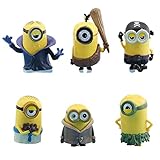 Minions Mini Figuren Set, 6pcs Minions Cupcake Und Tortendeko Essbar Geburtstagsfeierzubehör Kuchen Charakter Für Sammlung Geburtstagsgeschenke Dekorationen Modell Spielzeug