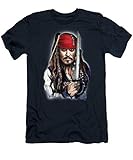 Men Short Sleeve Tshirt Johnny Depp As Jack Sparrow Mens T-Shirt t-Shirt BlackM